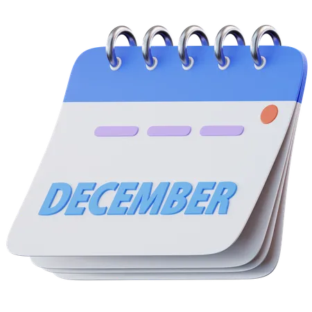 Calendario diciembre  3D Icon