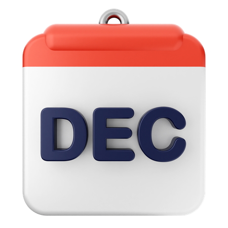 Calendario diciembre  3D Icon