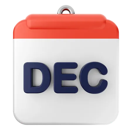 Calendario diciembre  3D Icon