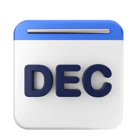 Calendario diciembre  3D Icon