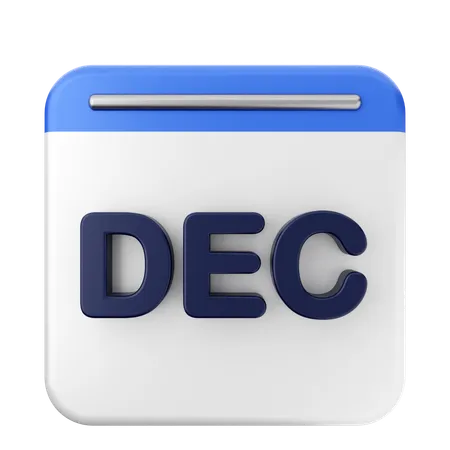 Calendario diciembre  3D Icon