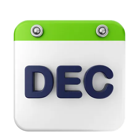 Calendario diciembre  3D Icon