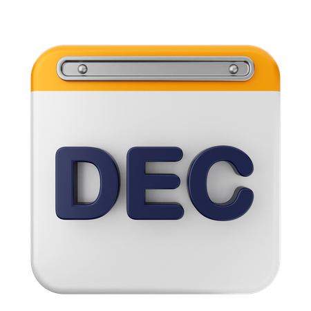 Calendario diciembre  3D Icon