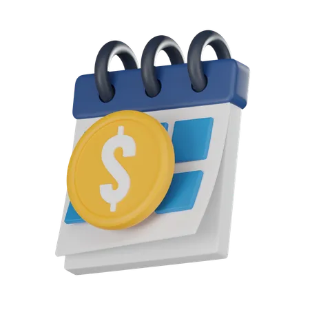 Calendario de dinero  3D Icon