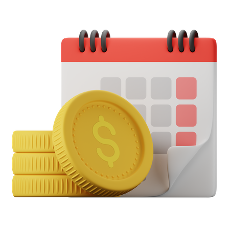 Calendario de dinero  3D Icon