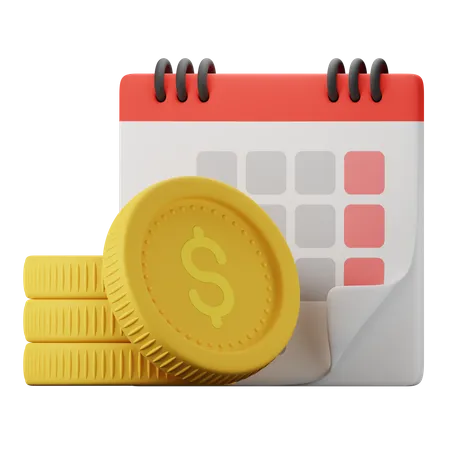 Calendario de dinero  3D Icon