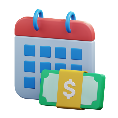 Calendario de dinero  3D Icon