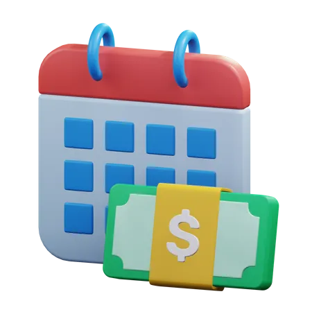 Calendario de dinero  3D Icon