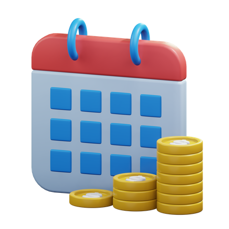 Calendario de dinero  3D Icon