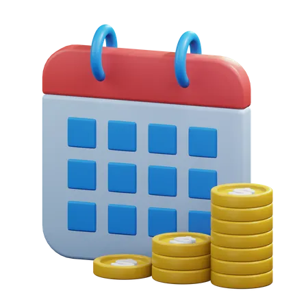 Calendario de dinero  3D Icon