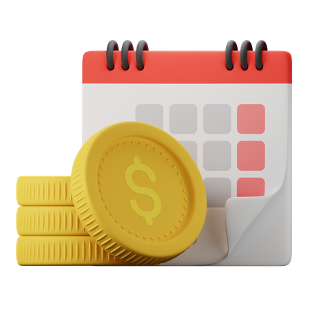 Calendário de dinheiro  3D Icon