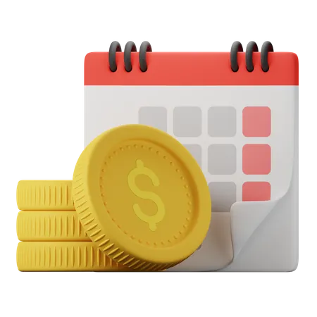 Calendário de dinheiro  3D Icon