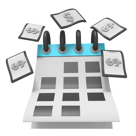 Calendário de dinheiro  3D Icon