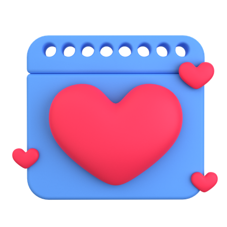 Calendário do amor  3D Icon