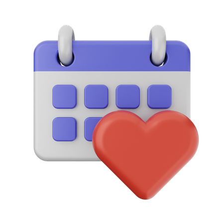 Calendário de amor  3D Icon