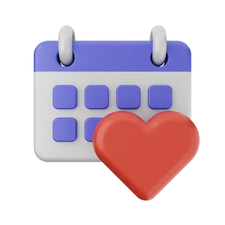 Calendário de amor  3D Icon