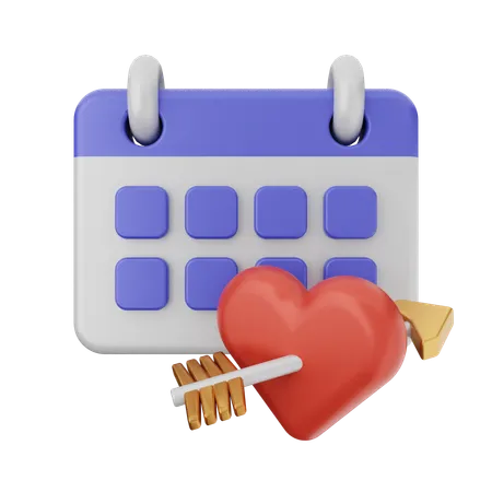 Calendário de amor  3D Icon