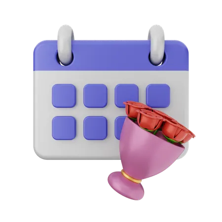 Calendário de amor  3D Icon