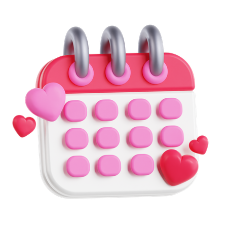 Calendário de amor  3D Icon