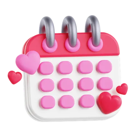 Calendário de amor  3D Icon