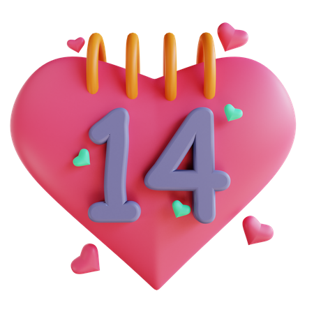 Calendário do coração  3D Icon
