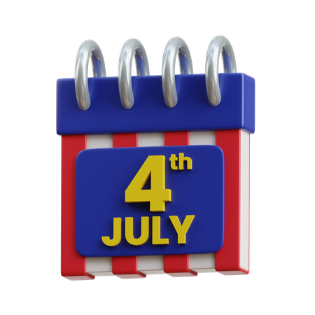 Calendário do dia da independência  3D Icon