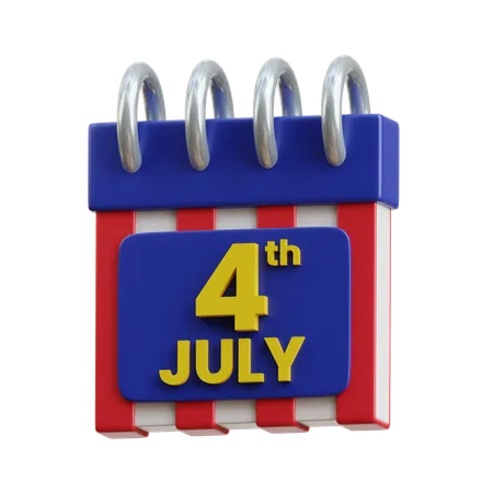 Calendário do dia da independência  3D Icon