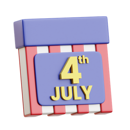 Calendário do dia da independência  3D Icon