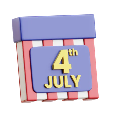 Calendário do dia da independência  3D Icon