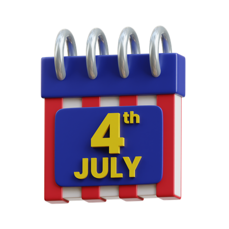 Calendário do dia da independência  3D Icon