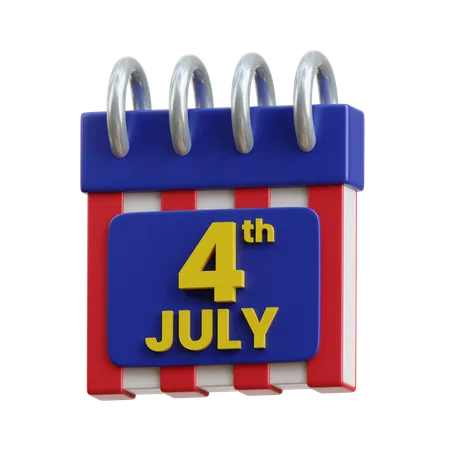 Calendário do dia da independência  3D Icon