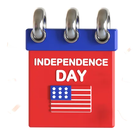 Calendário do dia da independência americana  3D Icon