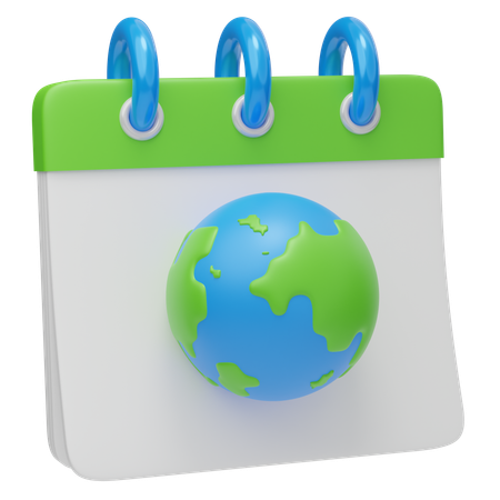 Calendário do dia da terra  3D Icon
