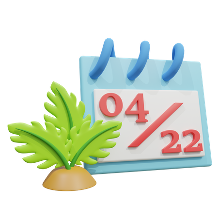 Calendário do dia da terra  3D Icon