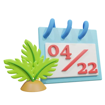 Calendário do dia da terra  3D Icon