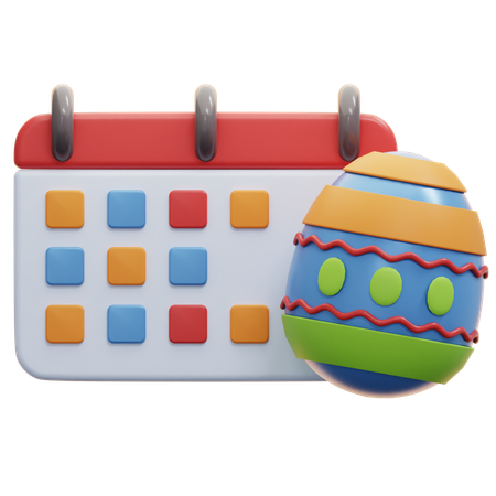 Calendário do dia de páscoa  3D Icon