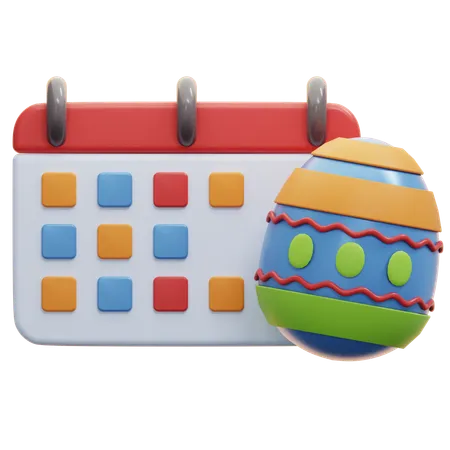 Calendário do dia de páscoa  3D Icon