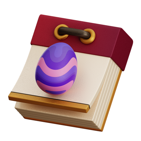 Calendário do dia de páscoa  3D Icon