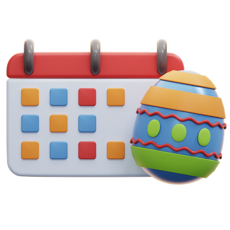 Calendário do dia de páscoa  3D Icon