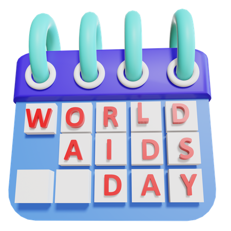 Calendário do dia mundial da aids  3D Illustration