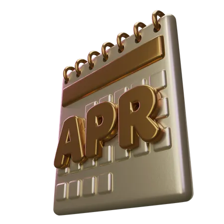 Calendário do mês de abril  3D Icon