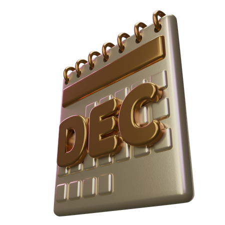 Calendário do mês de dezembro  3D Icon