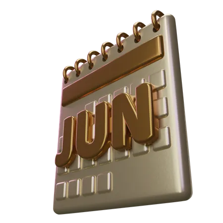 Calendário do mês de junho  3D Icon