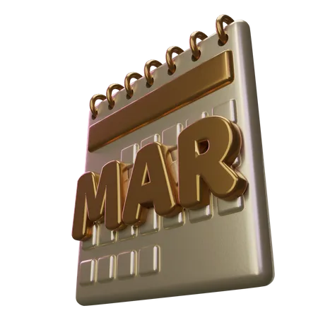 Calendário do mês de março  3D Icon
