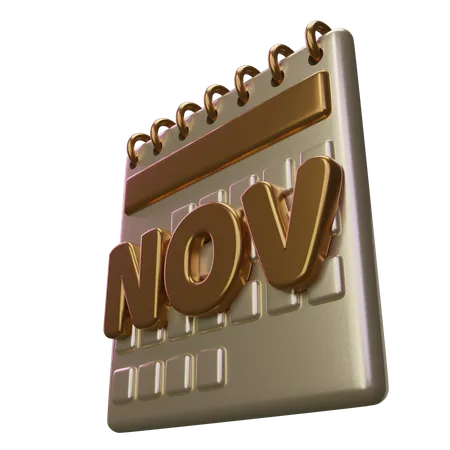 Calendário do mês de novembro  3D Icon