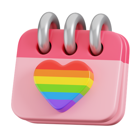 Calendário do mês do orgulho  3D Icon