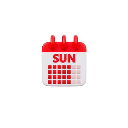 Calendario dominical  3D Icon