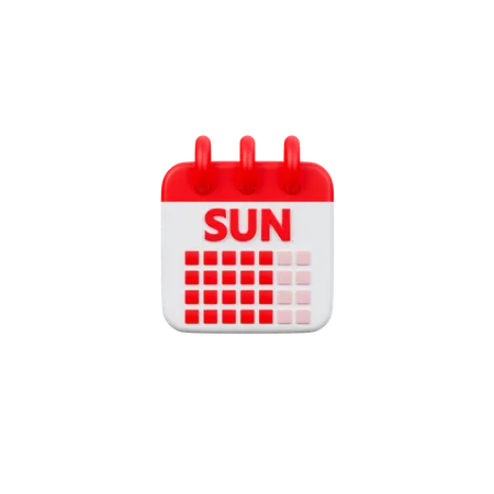 Calendario dominical  3D Icon