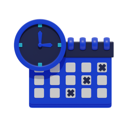 Calendário e relógio  3D Icon