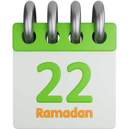 Calendario el día 22 de Ramadán  3D Icon